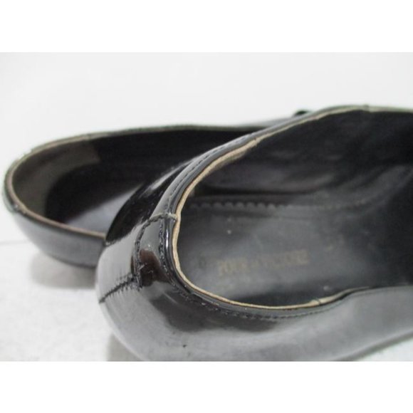 *Pour La Victoire Patent Black Sarina Square Toe Sip On Flats - Picture 3 of 7